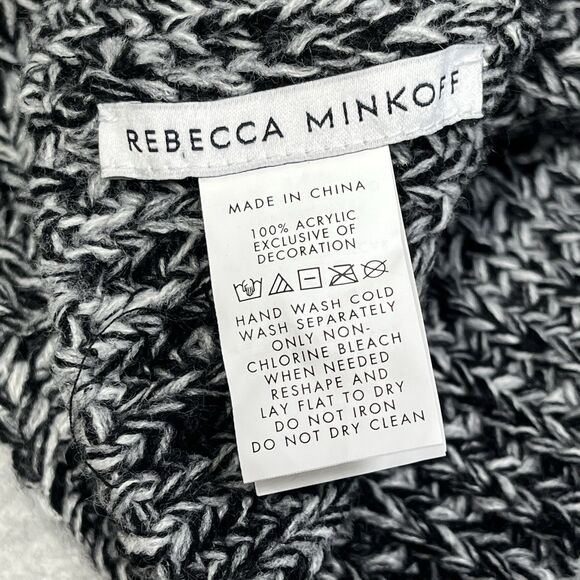 Rebecca Minkoff Beanie Hat Women OS Winter Marbled Pom Pom Knit Ski Outdoor Hike - Picture 6 of 9